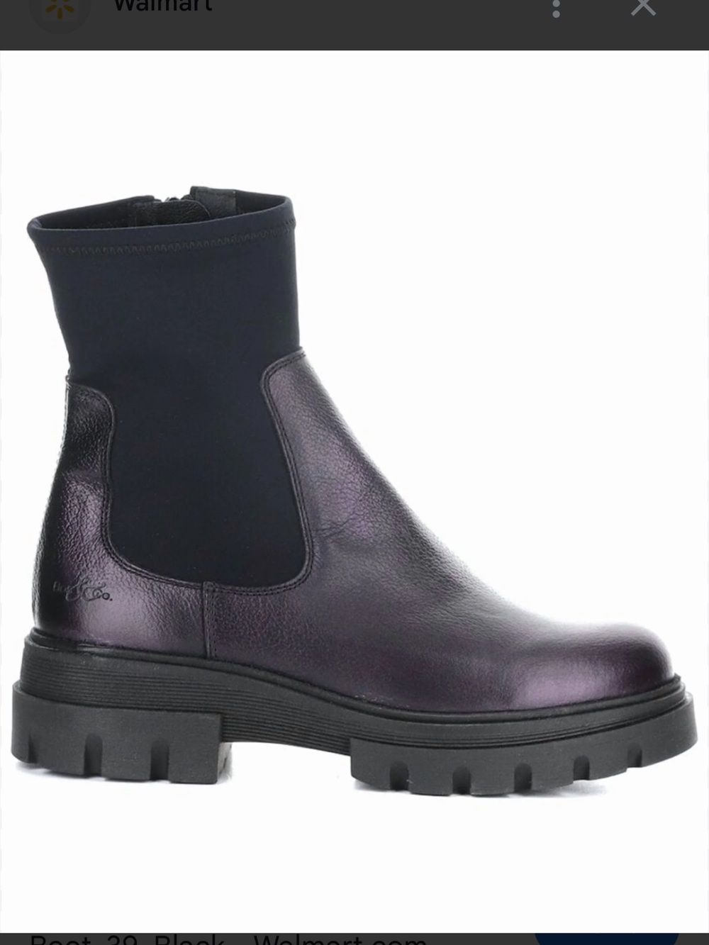 Bos. & Co. Iridescent Plum Leather Chelsea Lug Booties